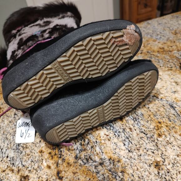 Tecnica Leather Fur Embroidered Boots Mid Calf Multicolor Women's Size US 6.5 - Picture 11 of 15